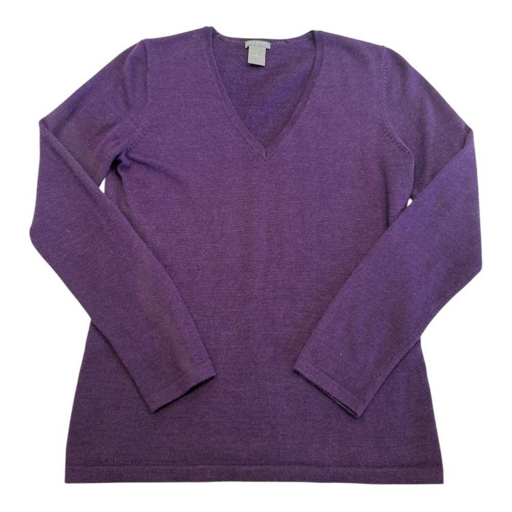 Ann Taylor Wool Blend V-Neck Sweater Size S